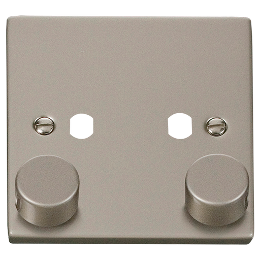 Click Deco VPPN152PL Victorian 2G Unfurnished Dimmer Plate & Knobs (800W Max) - Pearl Nickel - westbasedirect.com