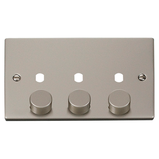 Click Deco VPPN153PL Victorian 3G Unfurnished Dimmer Plate & Knobs (1200W Max) - Pearl Nickel - westbasedirect.com