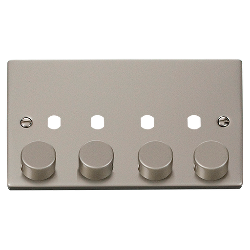 Click Deco VPPN154PL Victorian 4G Unfurnished Dimmer Plate & Knobs (1600W Max) - Pearl Nickel - westbasedirect.com