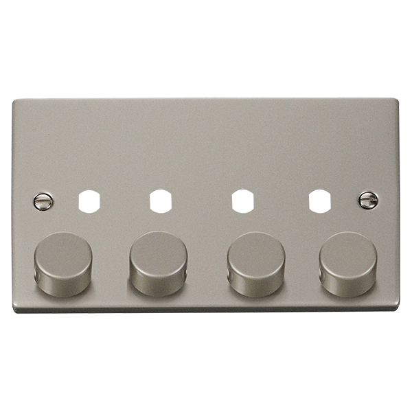 Click Deco VPPN154PL Victorian 4G Unfurnished Dimmer Plate & Knobs (1600W Max) - Pearl Nickel - westbasedirect.com