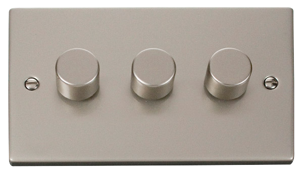 Click Deco VPPN163 Victorian 3-Gang 2-Way 100W LED Dimmer Switch - Pearl Nickel - westbasedirect.com