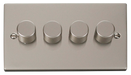 Click Deco VPPN164 Victorian 4-Gang 2-Way 100W LED Dimmer Switch - Pearl Nickel - westbasedirect.com