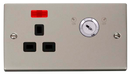 Click Deco VPPN655BK Victorian 13A Ingot 1G DP Key Lockable Switched Socket + Neon - Pearl Nickel (Black) - westbasedirect.com