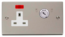Click Deco VPPN675WH Victorian 13A 1G DP Key Lockable Switched Socket + Neon - Pearl Nickel (White) - westbasedirect.com
