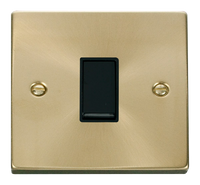 Click Deco VPSB011BK Victorian 10AX 1-Gang 2-Way Plate Switch - Satin Brass (Black)