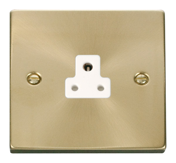 Button Pin Socket Click Deco VPSB039WH Victorian 2A Round Pin Socket Outlet - Satin Bras ...