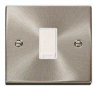 Click Deco VPSC011WH Victorian 10AX 1-Gang 2-Way Plate Switch - Satin Chrome (White)