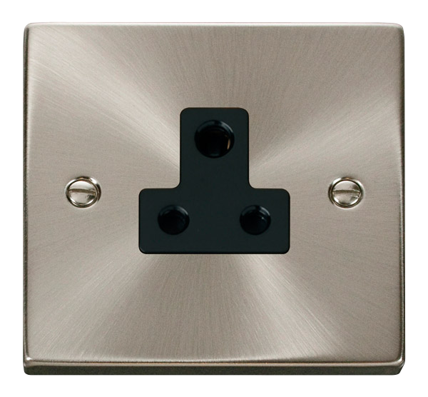 Round Column Socket Outlet Click Deco VPSC038BK Victorian 5A Round Pin Socket Outlet - Satin Chro ...