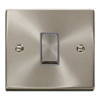 Click Deco VPSC411GY Victorian 10AX Ingot 1-Gang 2-Way Plate Switch - Satin Chrome (Grey)
