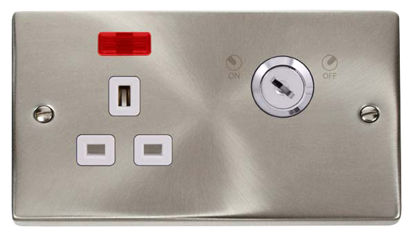 Click Deco VPSC655WH Victorian 13A Ingot 1G DP Key Lockable Switched S ...