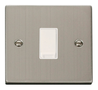 Click Deco VPSS011WH Victorian 10AX 1-Gang 2-Way Plate Switch - Stainless Steel (White)