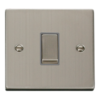 Click Deco VPSS411GY Victorian 10AX Ingot 1-Gang 2-Way Plate Switch - Stainless Steel (Grey)