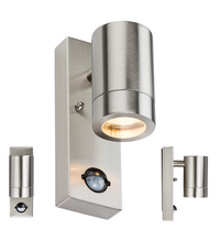 Knightsbridge WALL5LSS 230V IP44 GU10 Stainless Steel Wall Light with PIR