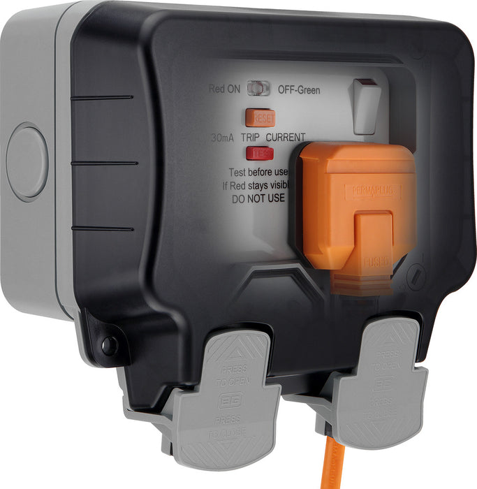 BG WP22RCD Weatherproof Nexus Storm 13A 2G RCD Switched Socket (Latching) - westbasedirect.com