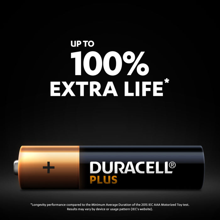 Duracell +100% Plus Power AAA LR03 | 12 Pack - westbasedirect.com