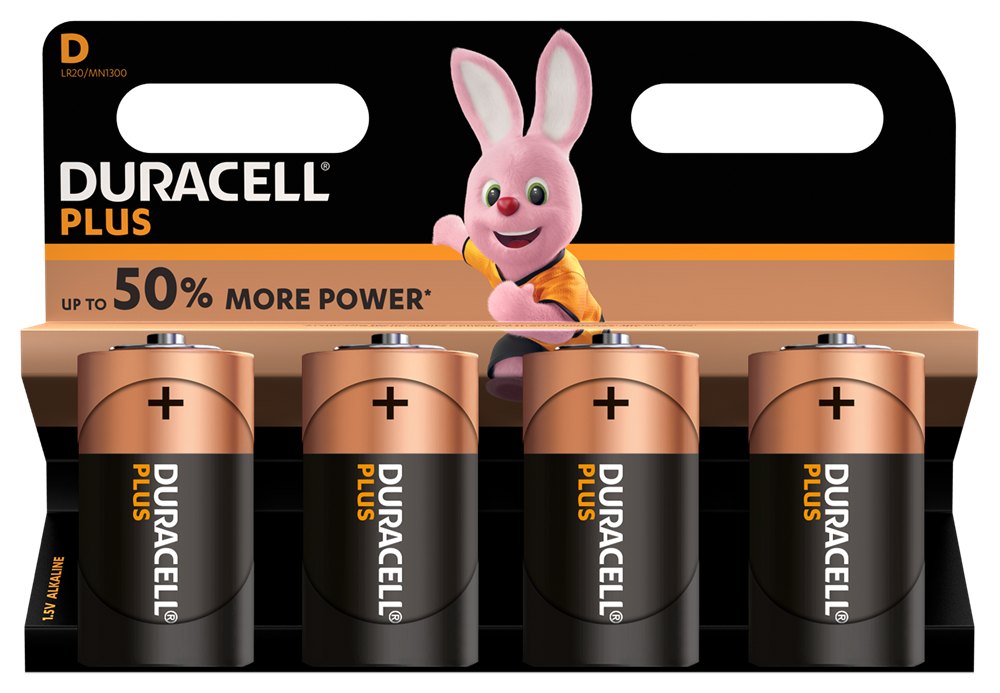 Duracell Plus Power D LR20 | 4 Pack - westbasedirect.com