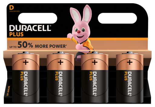 Duracell Plus Power D LR20 | 4 Pack - westbasedirect.com