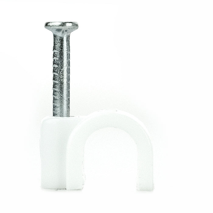 BG CCR6/100 White Round 6mm Cable Clips - 100 Pack - westbasedirect.com