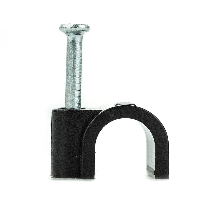 BG CCR7B/100 Black Round 7mm Cable Clips - 100 Pack - westbasedirect.com