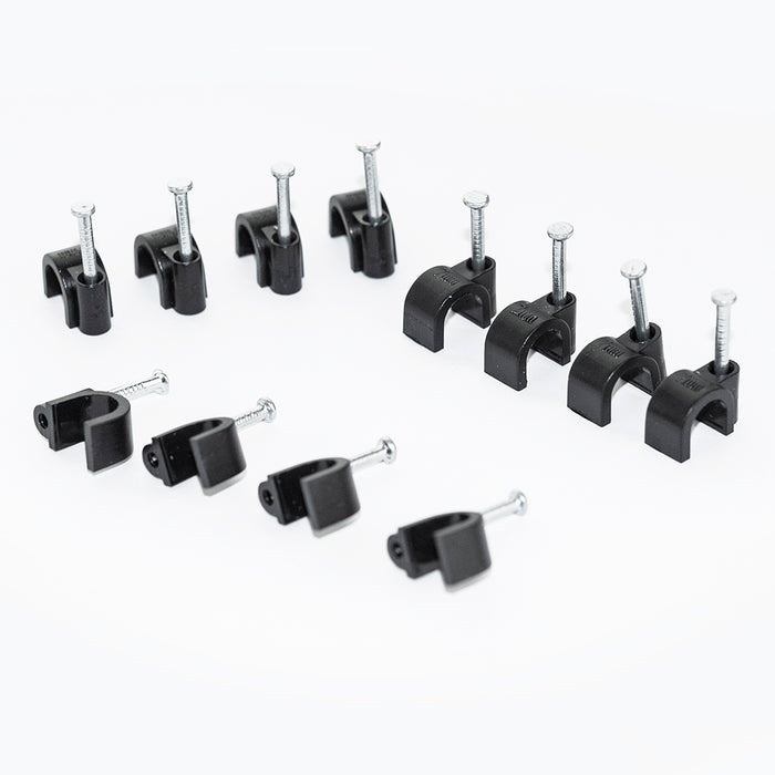 BG CCR7B/100 Black Round 7mm Cable Clips - 100 Pack - westbasedirect.com
