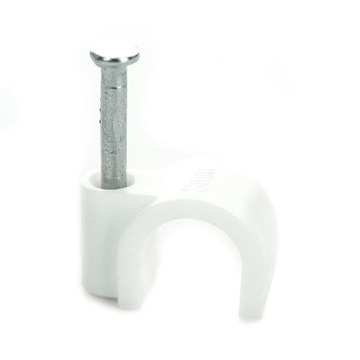 BG CCR8/50 White Round 8mm Cable Clips - 50 Pack - westbasedirect.com