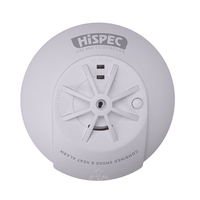 HiSPEC HSSA/PH/FF10 Mains Power INTERCONNECTABLE COMBO Fast Fix Smoke & Heat Detector + 10yr Rech Battery Backup