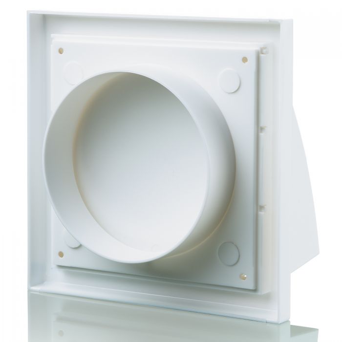 Blauberg DECOR 185X185/125HK WHITE Plastic Cowled Hooded Air Ventilation Wind Baffle Wall Grille 5" 125mm - westbasedirect.com