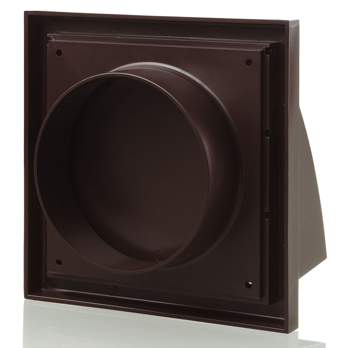 Blauberg BB-CHK-100-3-VKBR Cooker Hood Cowled Wall Shutter Vent Duct Kit Fan Extractor 4" 100mm Brown - westbasedirect.com