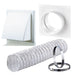 Blauberg DK-100-PVC-WHI Ventilation PVC Flexible Duct Cowled Wall Kit 4" 100mm White - westbasedirect.com