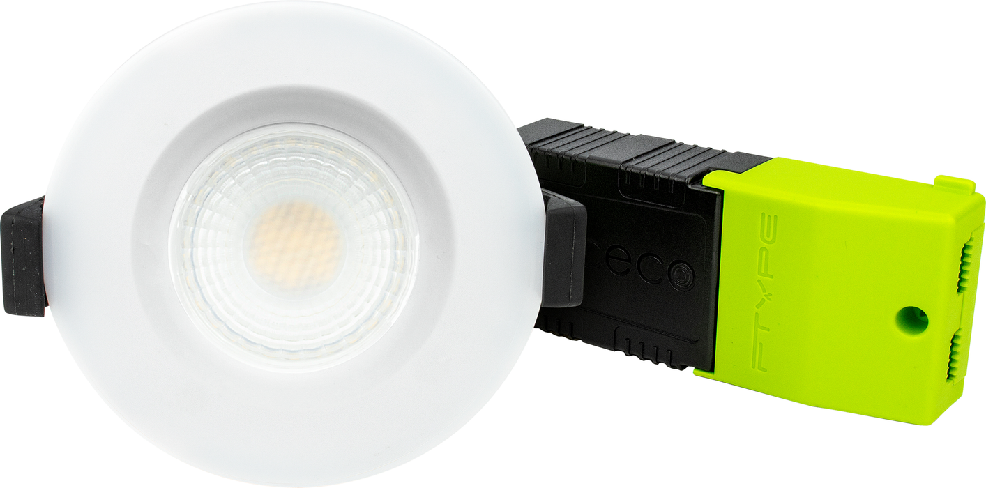 Luceco FType Compact Regressed 4W 2700K IP65 Fire Rated Downlight - White - westbasedirect.com