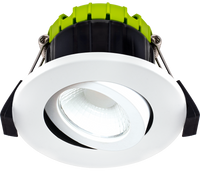 Luceco EFCA60W30 FType Compact Adjustable 6W Dimmable Warm White 3000K IP20 Fire Rated Downlight - White