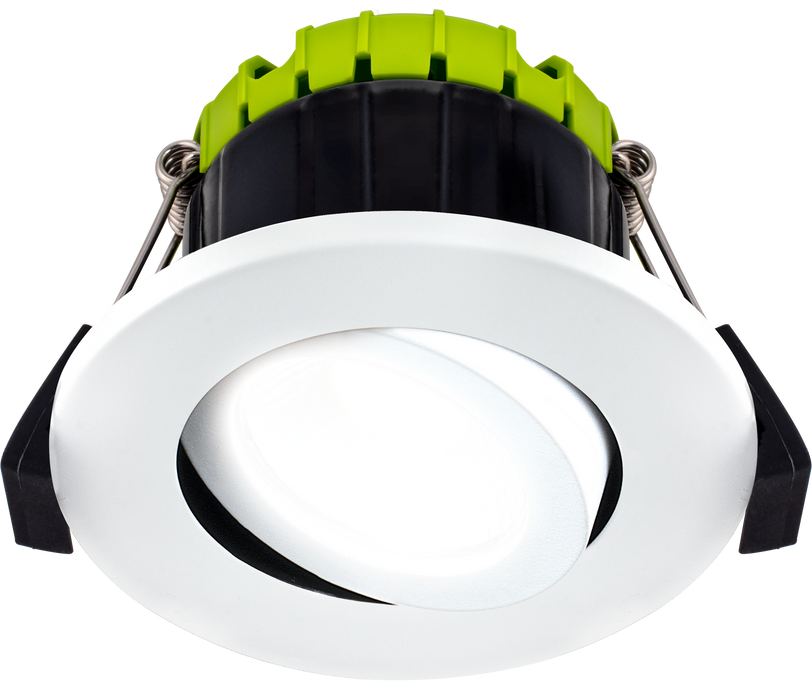 Luceco FType Compact Adjustable 6W 4000K IP65 Fire Rated Downlight - White - westbasedirect.com