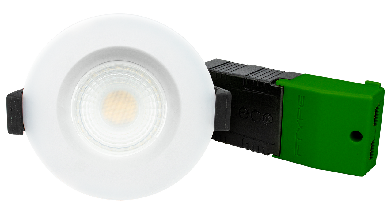 Luceco FType Compact Colour Change 6W IP65 Fire Rated Downlight - White - westbasedirect.com