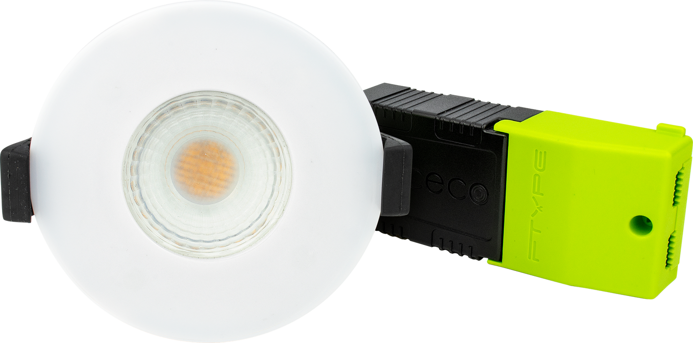 Luceco FType Compact Fixed 4W 3000K IP65 Fire Rated Downlight - White - westbasedirect.com