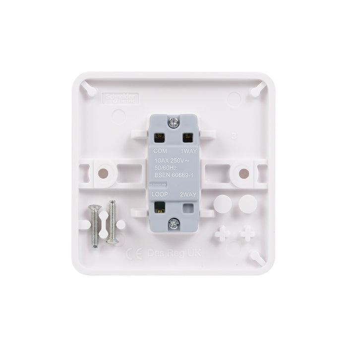 Schneider Electric GGBL1011S Lisse White Moulded 10AX 1G 1-Way Plate Switch (Display Packaged) - westbasedirect.com
