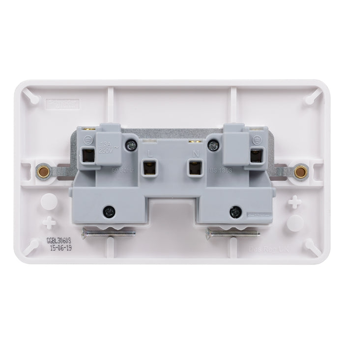 Schneider Electric GGBL3060S Lisse White Moulded 13A SP 2G Unswitched Socket - westbasedirect.com