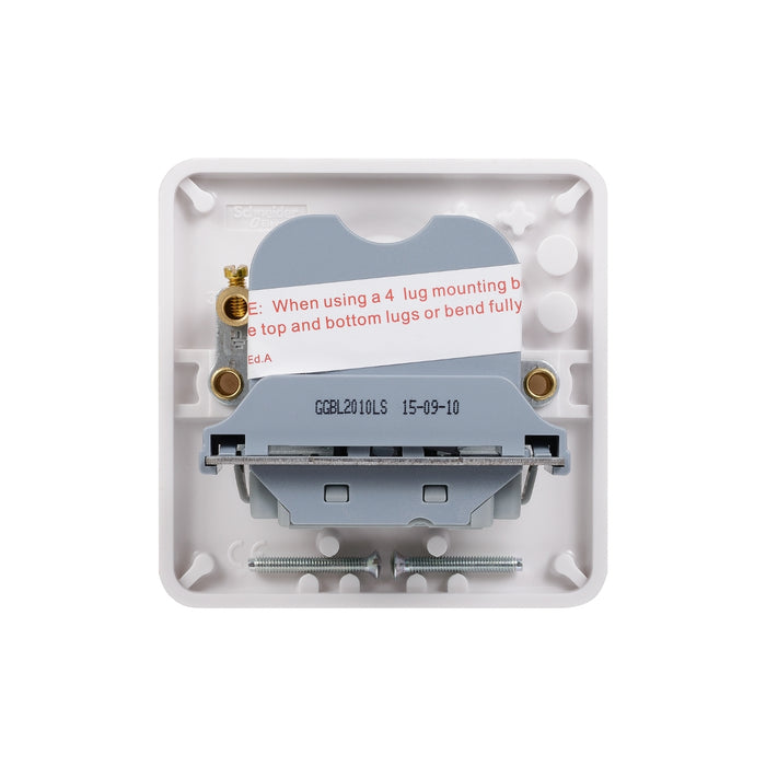 Schneider Electric GGBL2010LS Lisse White Moulded 1G 20AX DP Lockable Switch - westbasedirect.com