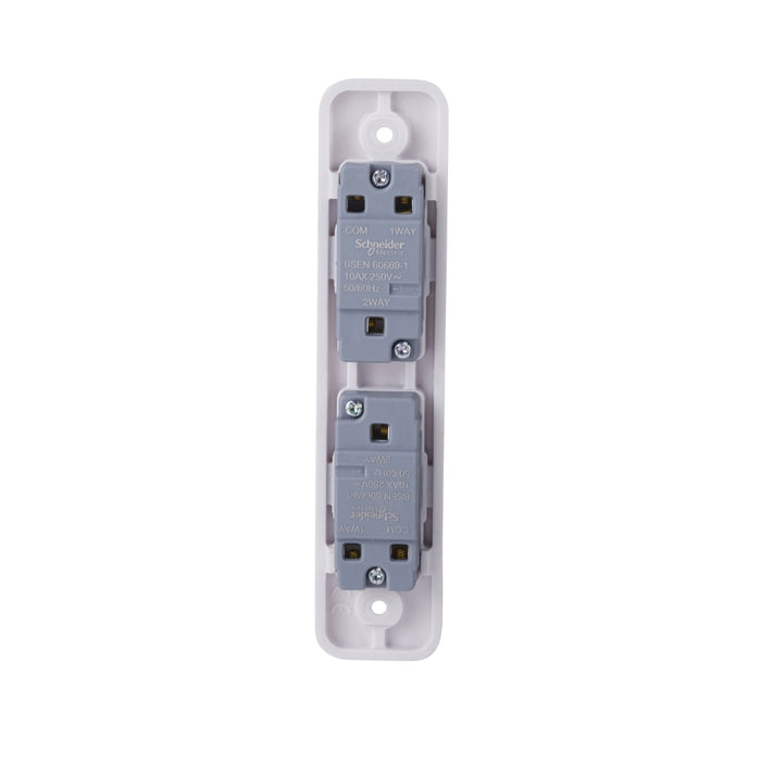 Schneider Electric GGBL1022A Lisse White Moulded 10AX 2G 2-Way Architrave Plate Switch - westbasedirect.com