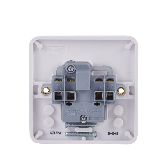 Schneider Electric GGBL3050 Lisse White Moulded 13A SP 1G Unswitched Socket - westbasedirect.com