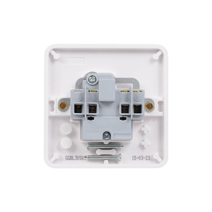 Schneider Electric GGBL3050S Lisse White Moulded 13A SP 1G Unswitched Socket (Display Packaged) - westbasedirect.com