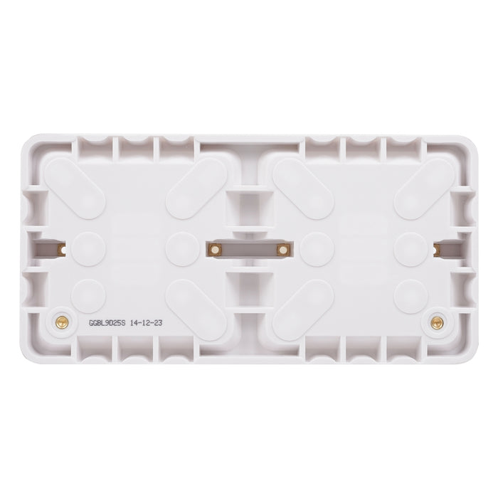 Schneider Electric GGBL9D25S Lisse White Moulded 2G 25mm Deep Dual Surface Pattress Box (Display Packaged) - westbasedirect.com