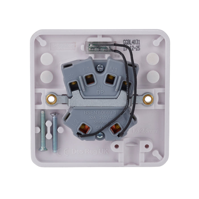 Schneider Electric GGBL4031 Lisse White Moulded 32A DP Switch with LED Indicator - westbasedirect.com
