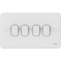 Schneider Electric GGBL1042 Lisse White Moulded 10AX 4G 2-Way Plate Switch