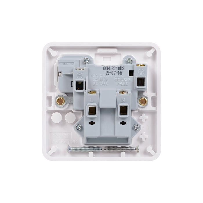 Schneider Electric GGBL3010DS Lisse White Moulded 13A DP 1G Switched Socket (Display Packaged) - westbasedirect.com