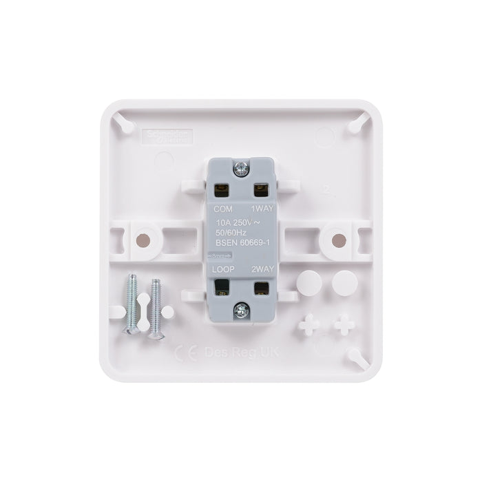 Schneider Electric GGBL1012RPS Lisse White Moulded 10A 1G 2-Way Retractive Switch Printed 'Press' - westbasedirect.com