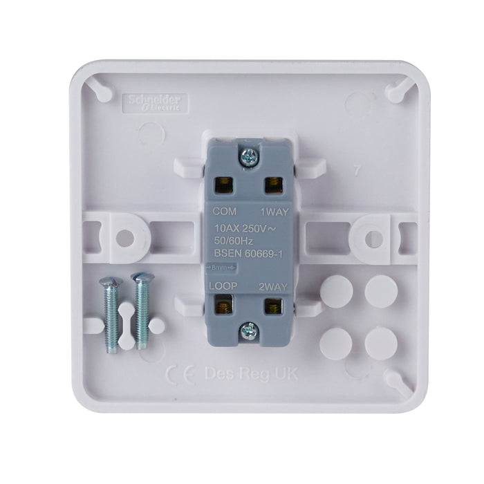 Schneider Electric GGBL1012R Lisse White Moulded 10A 1G 2-Way Retractive Switch - westbasedirect.com