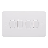 Schneider Electric GGBL1042S Lisse White Moulded 10AX 4G 2-Way Plate Switch (Display Packaged)
