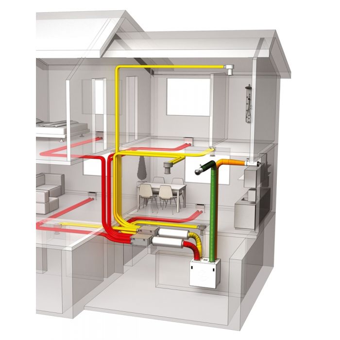 Blauberg EC-SB-160-HK2 Komfort 2-Bed House, Complete Vertical MVHR Heat Recovery Ventilation Kit - westbasedirect.com