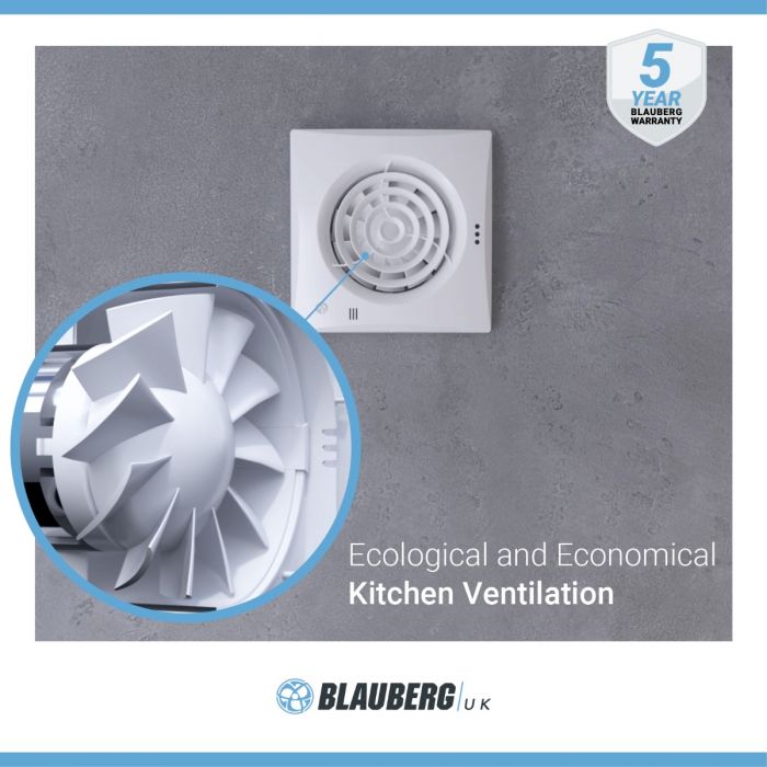 Blauberg CALM-125-T Low Noise Energy Efficient Bathroom Extractor Fan with Timer White - 5" 125mm - westbasedirect.com
