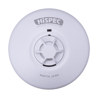 HiSPEC HSSA/HE Mains Power INTERCONNECTABLE Heat Detector + 9v Backup Battery